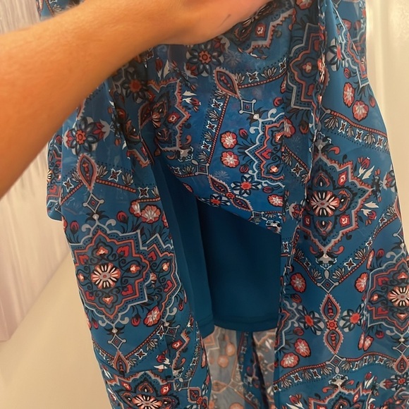 Purple Snow midi off shoulder dress size 2X southwestern Aztec print fit flare - Picture 5 of 12